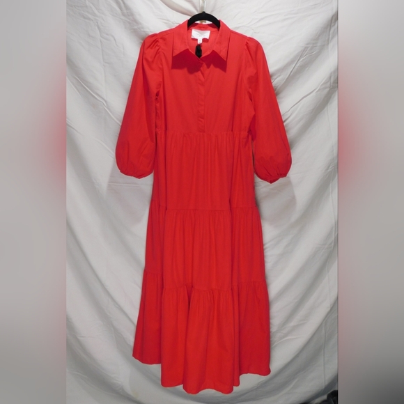 NWT Pomander Place Hibiscus Red Mabel Maxi Dress Size Medium - Picture 2 of 14